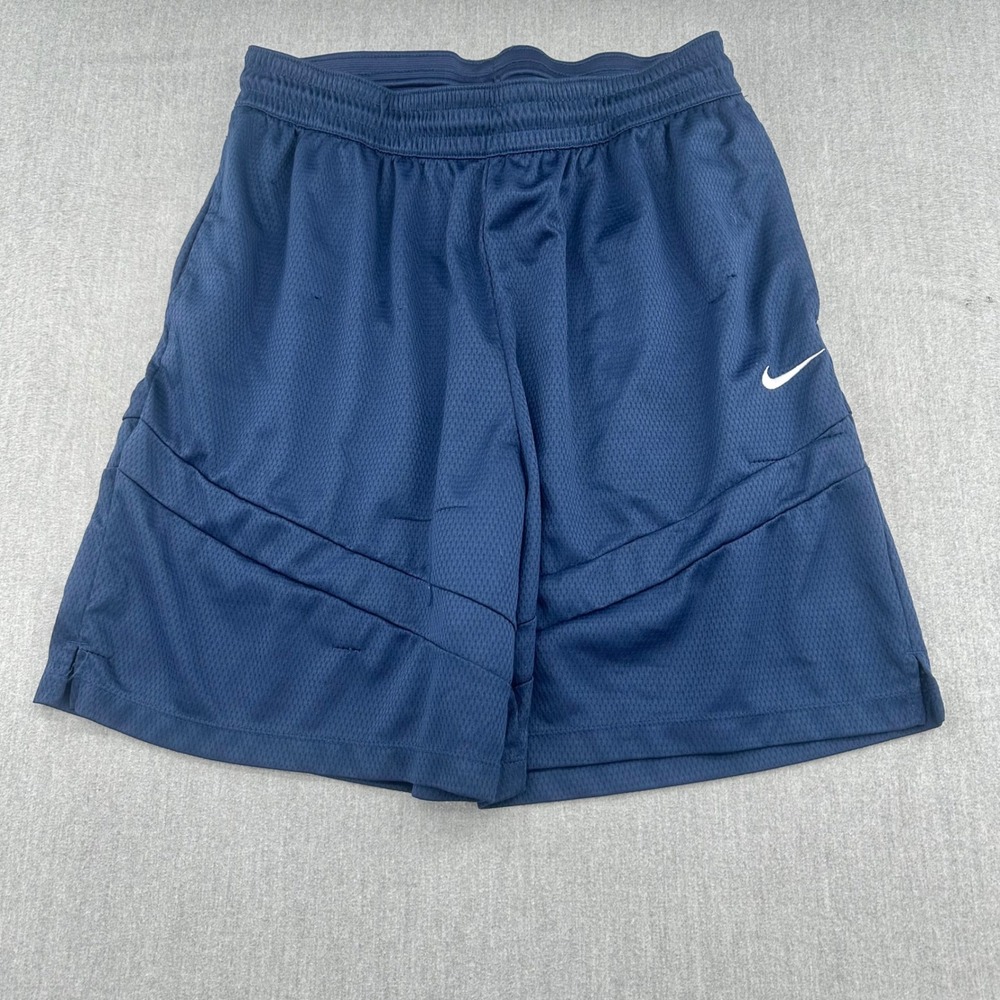 Nike Shorts Mens Large Navy Blue Dri-FIT Mesh Athletic Training Basketball